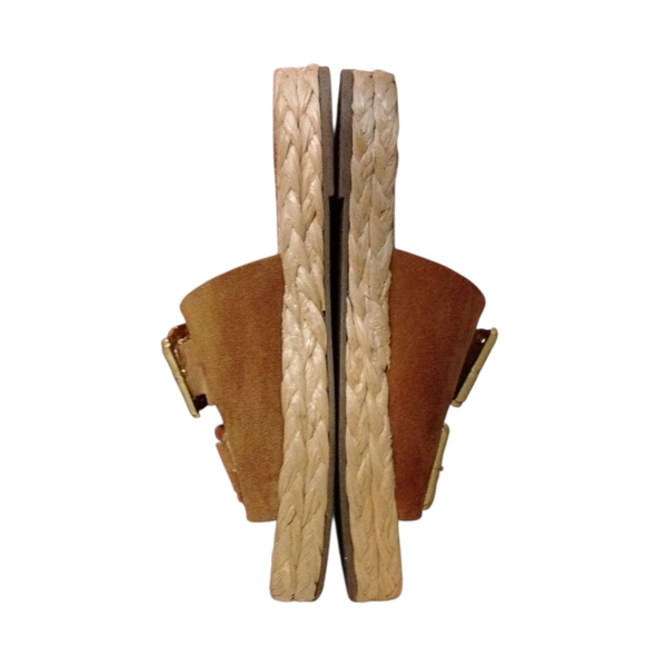 Schutz Enola Rope Flat Sandals Double Straps Honey Brown Sandals size 9.5 B - Picture 5 of 10